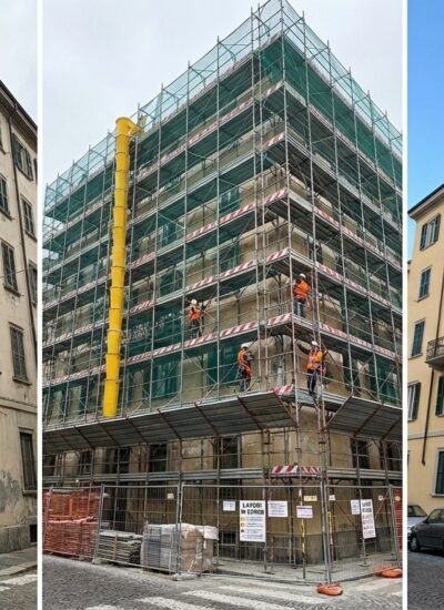 Impresa edile Ediltasc rifacimento facciata esterna con isolamento termico e finiture di pregio nel Lazio