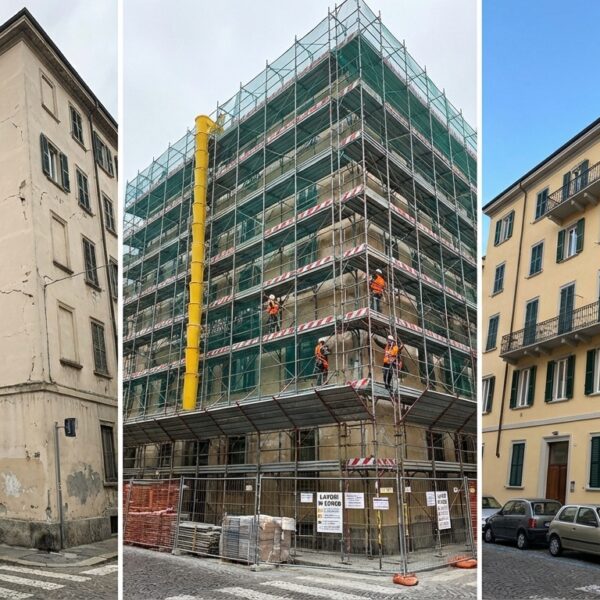 Impresa edile Ediltasc rifacimento facciata esterna con isolamento termico e finiture di pregio nel Lazio
